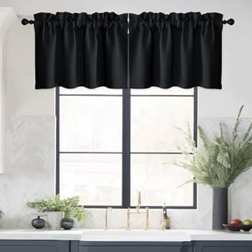 Lot of 3 Black Onyx Valances 60" x 16" Curtains by Springmaid - Free Shipping